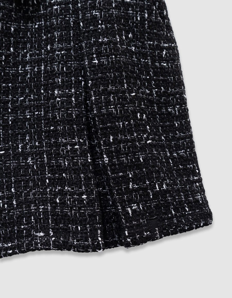schwarze shorts in tweed-optik für mädchen
