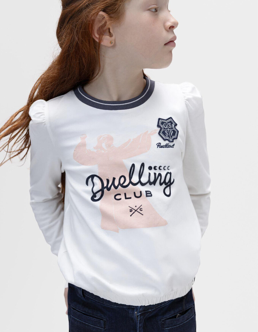 weißes mädchen-t-shirt mit harry-potter-hexenmotiv