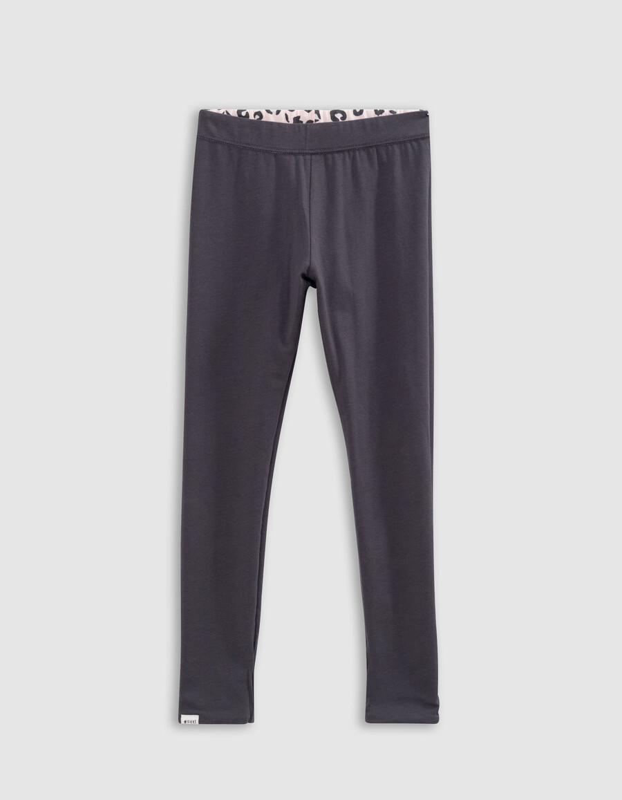 wendbare leggings aus bio-baumwolle für mädchen rosa mit leopardenmuster