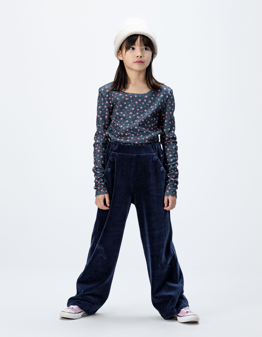 mädchen-jogginghose aus blauem cord