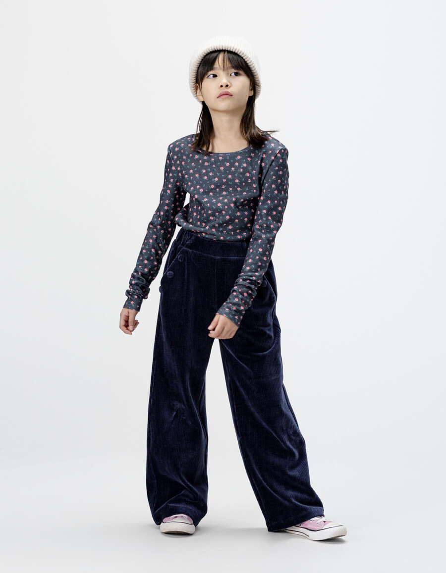 mädchen-jogginghose aus blauem cord