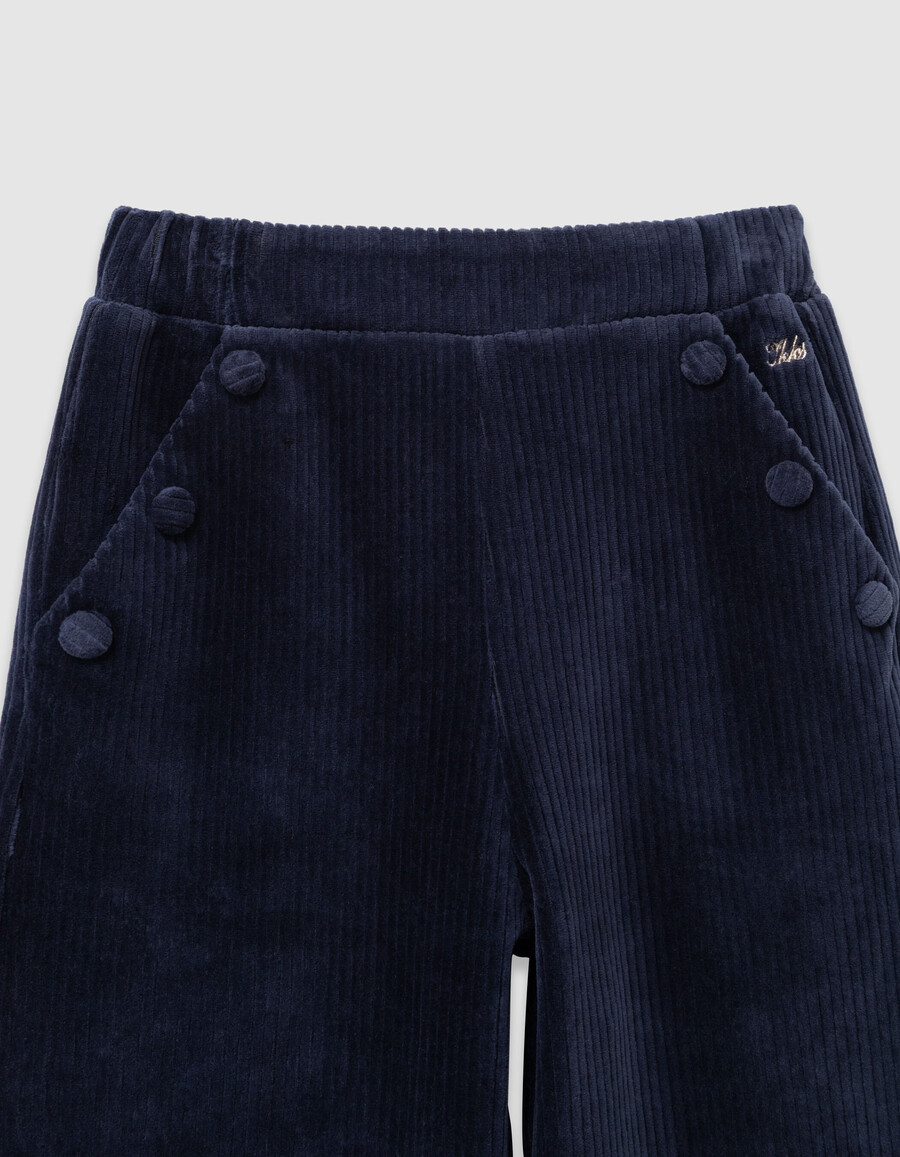 mädchen-jogginghose aus blauem cord