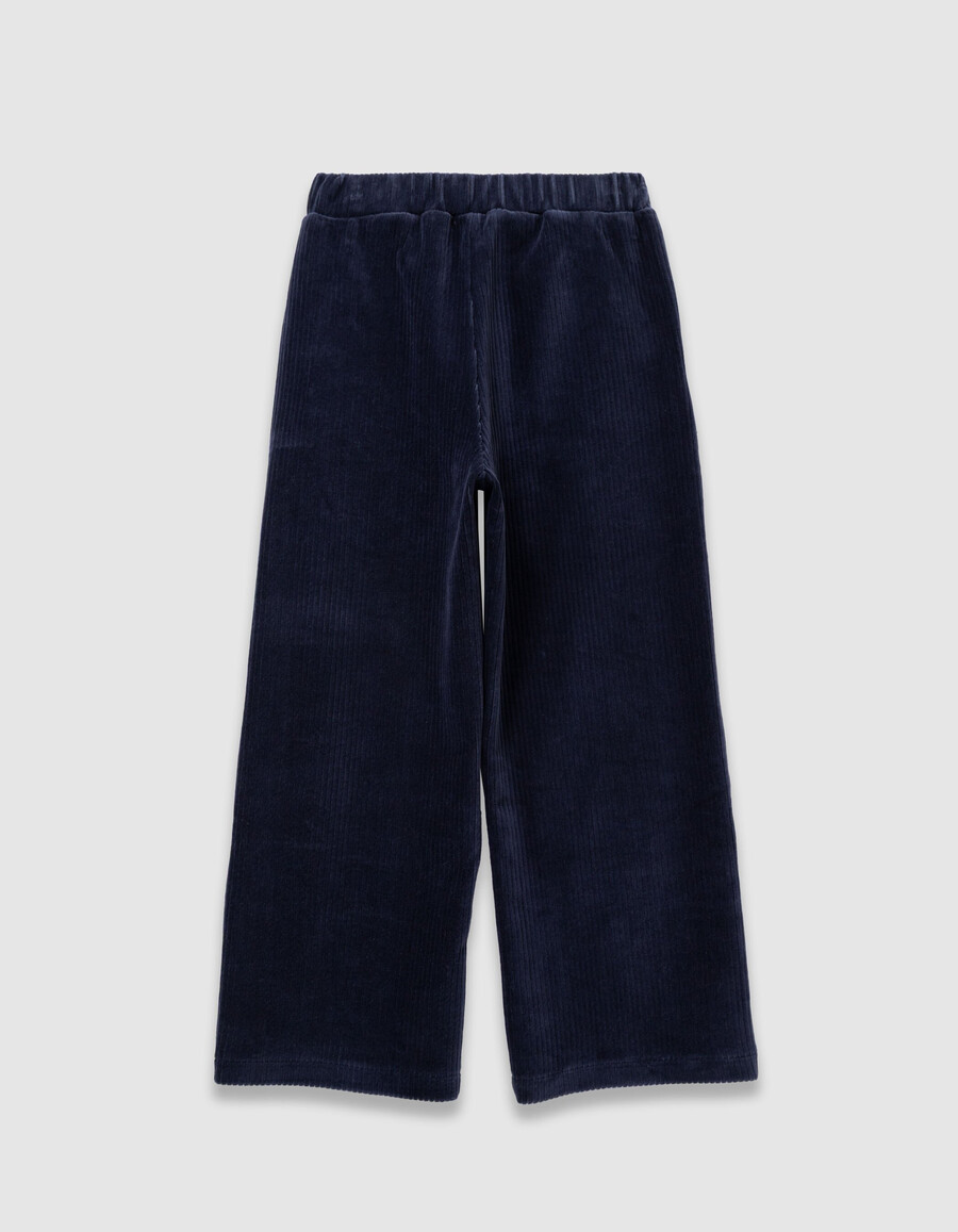 mädchen-jogginghose aus blauem cord