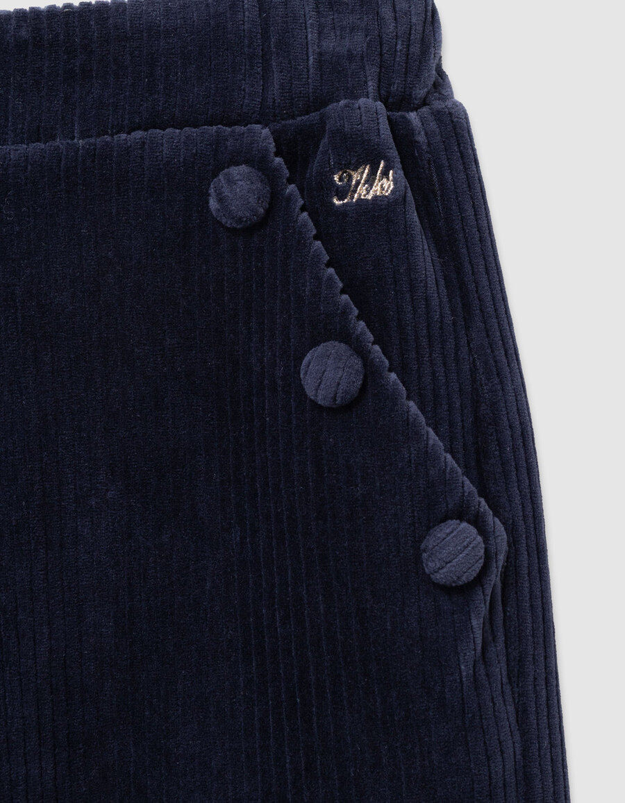 mädchen-jogginghose aus blauem cord