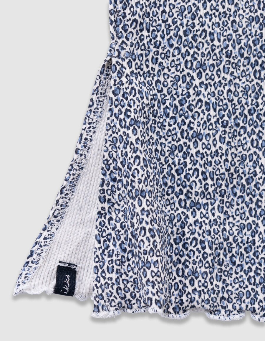 marineblaue leggings mit ausgestelltem bein und leoparden-schleifenmuster für mädchen