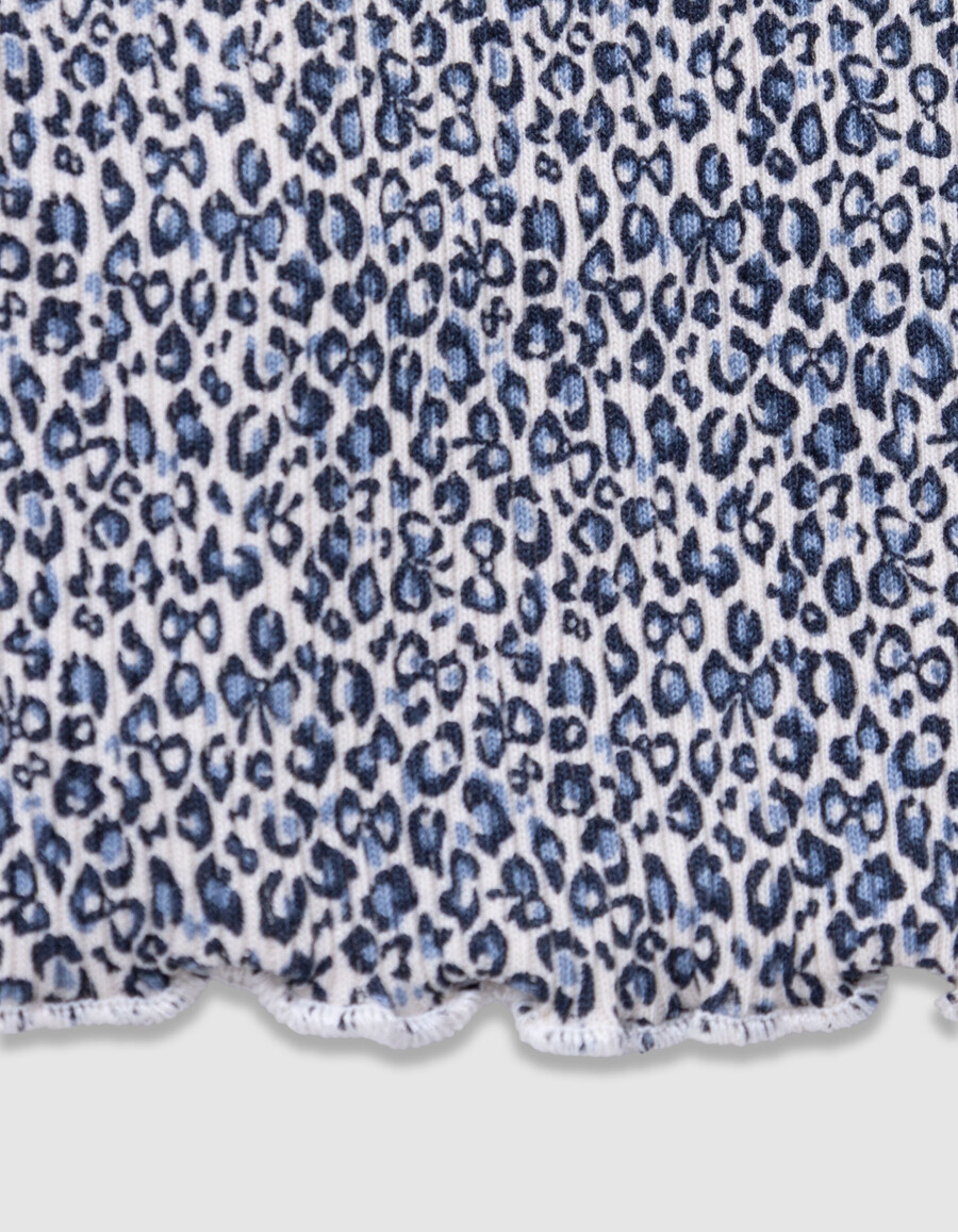 marineblaue leggings mit ausgestelltem bein und leoparden-schleifenmuster für mädchen