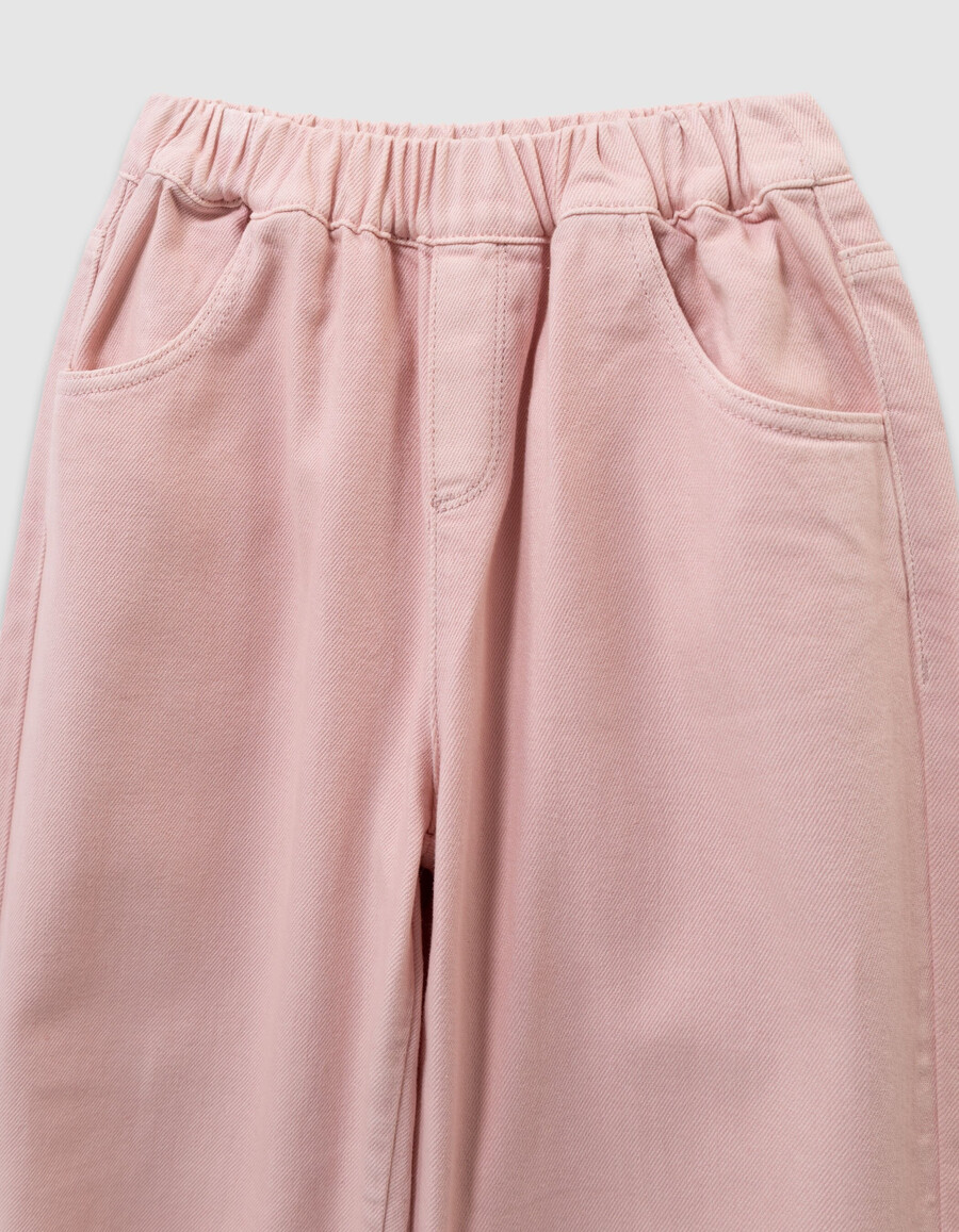 mädchen-jeans mit rosa ballonmuster und elastischem bund