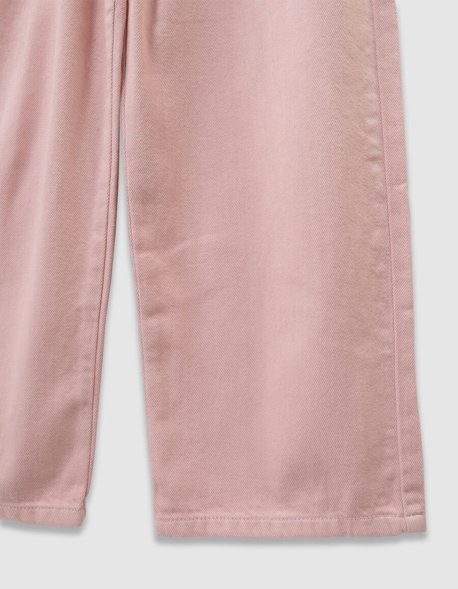 mädchen-jeans mit rosa ballonmuster und elastischem bund