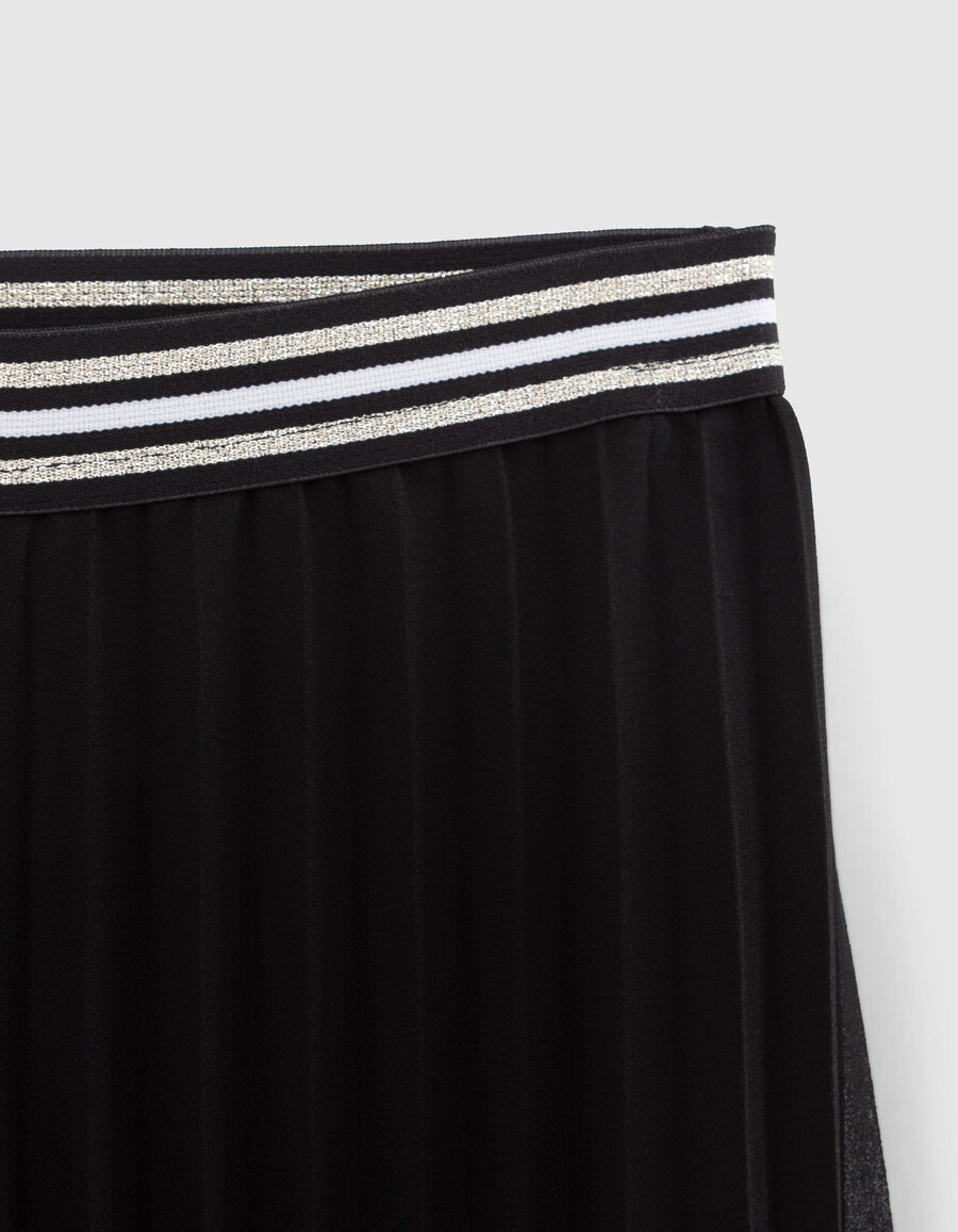 schwarze plissierte hose mit weitem bein für mädchen