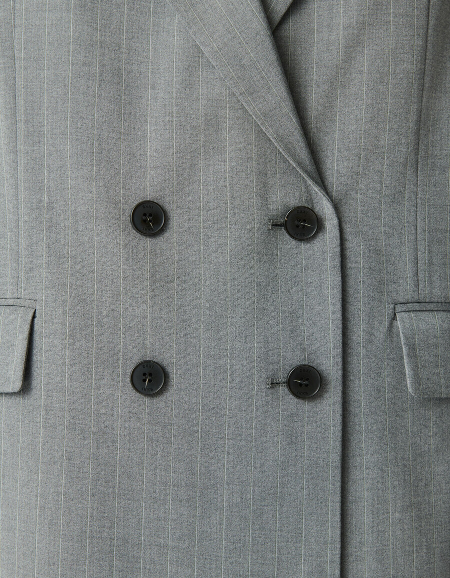 grauer gestreifter damen-anzugblazer