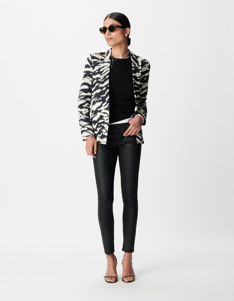 damen-anzugjacke mit schwarzem zebramuster