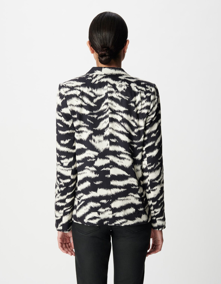 damen-anzugjacke mit schwarzem zebramuster