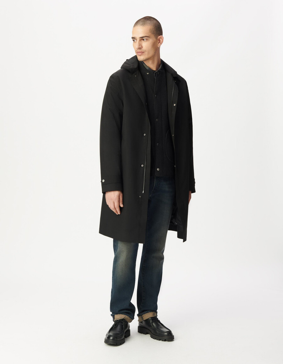 schwarzer 2-in-1-parka für herren