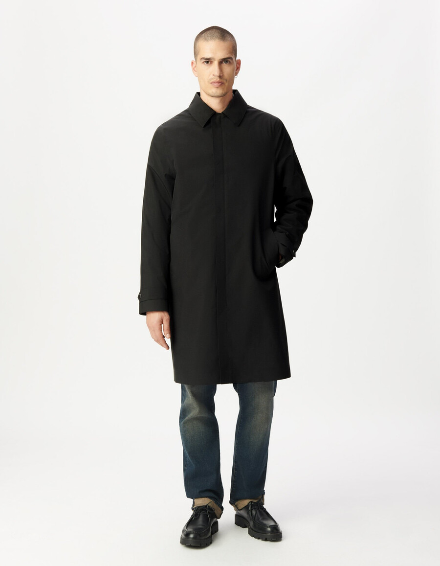 schwarzer 2-in-1-parka für herren