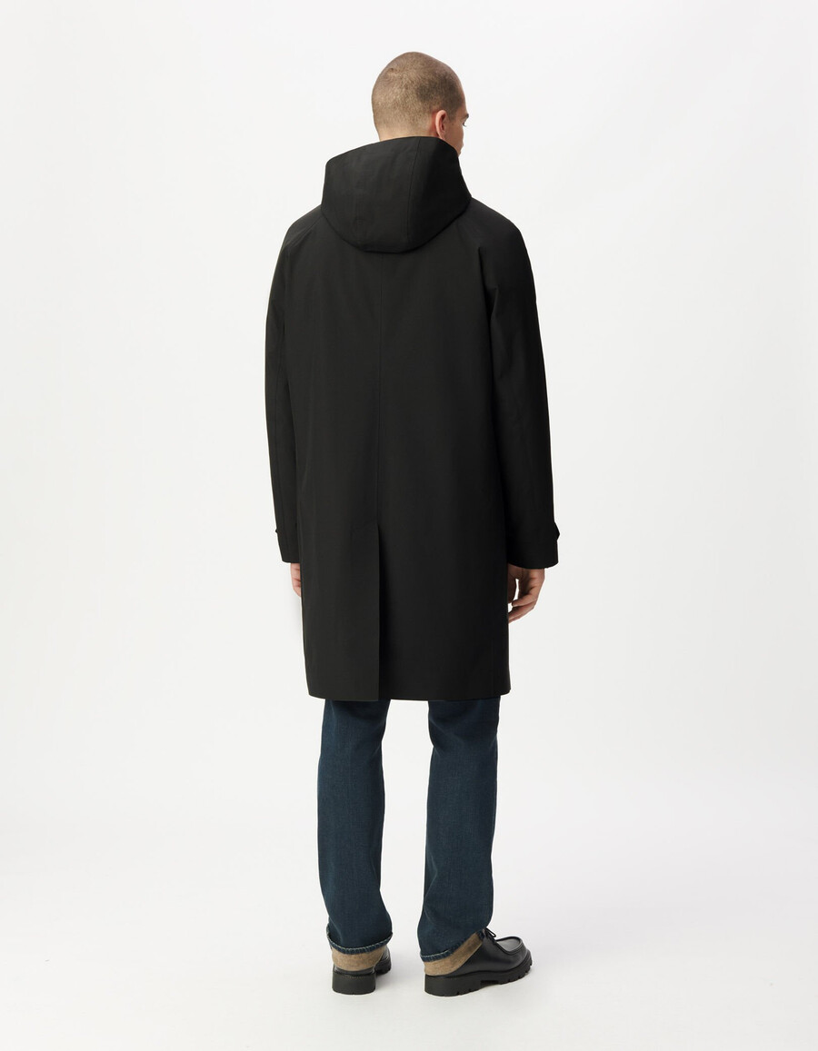 schwarzer 2-in-1-parka für herren