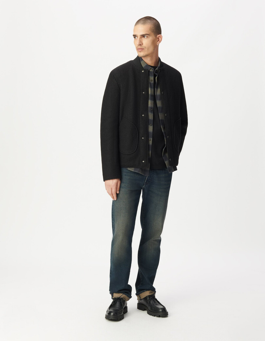 schwarzer 2-in-1-parka für herren