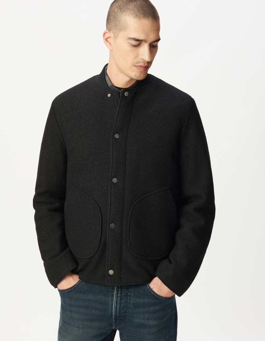 schwarzer 2-in-1-parka für herren