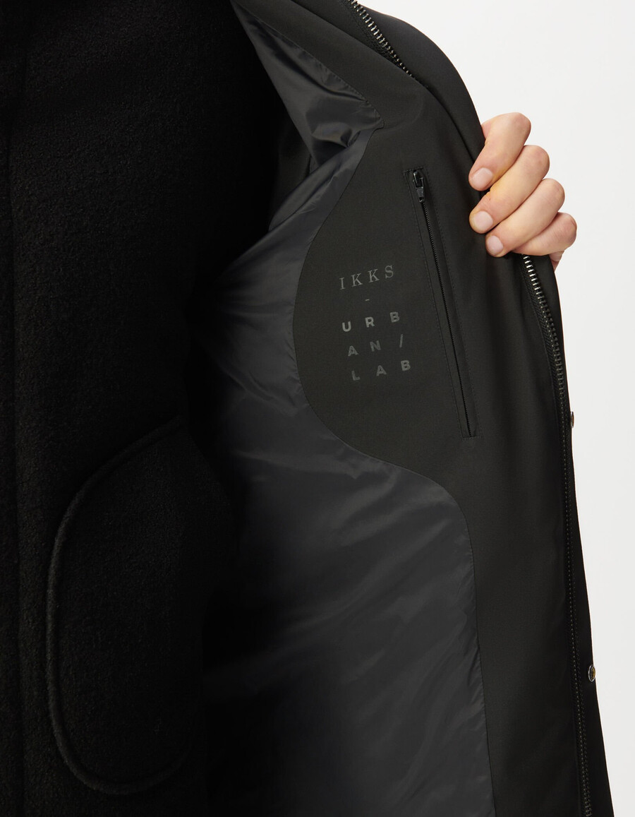 schwarzer 2-in-1-parka für herren