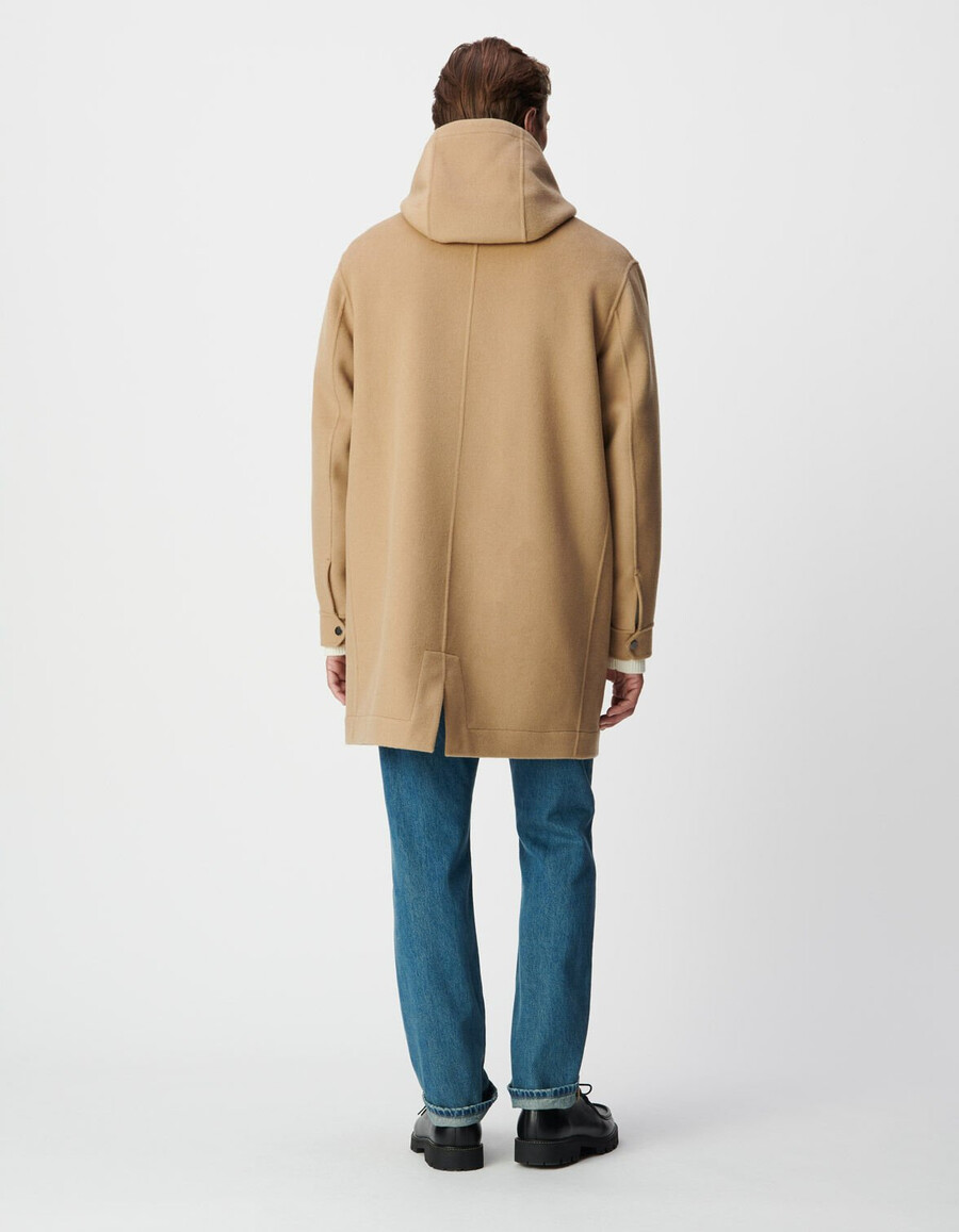 beigefarbener herren-kapuzenmantel esprit dufflecoat