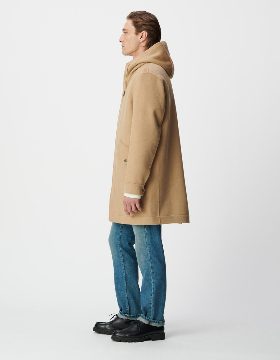 beigefarbener herren-kapuzenmantel esprit dufflecoat