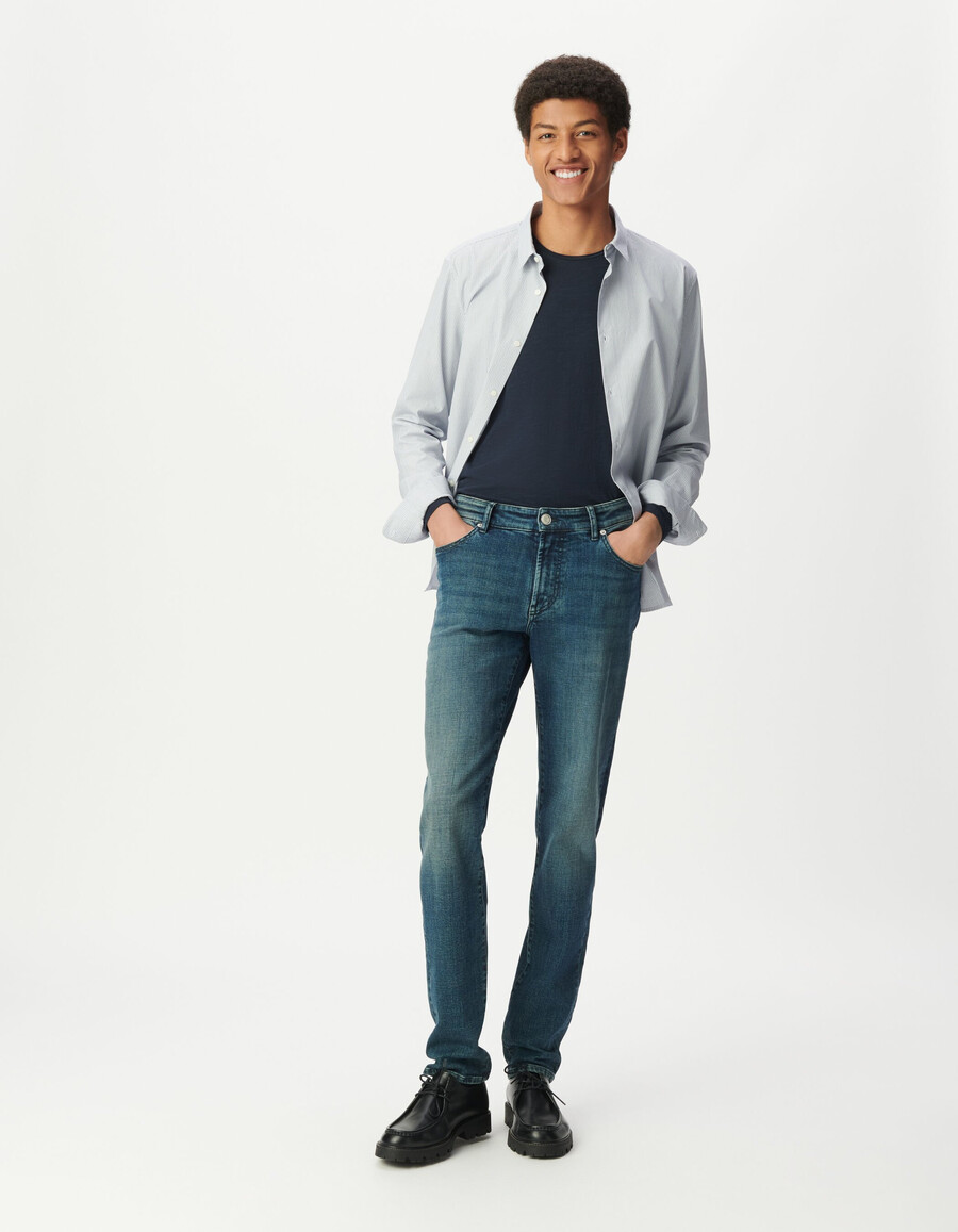 bruce slim jeans für herren blau