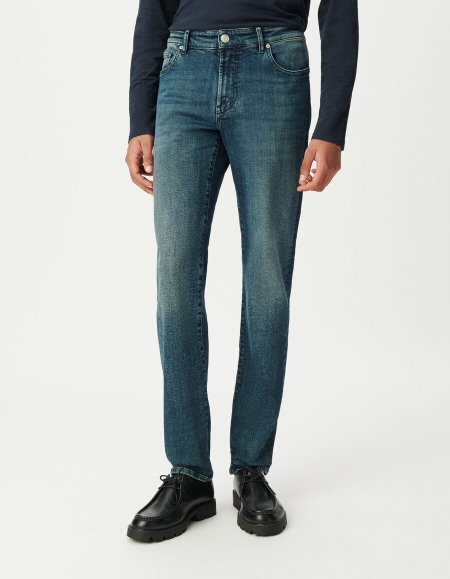 bruce slim jeans für herren blau