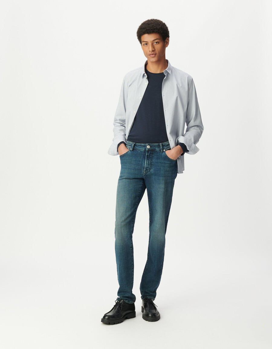 bruce slim jeans für herren blau