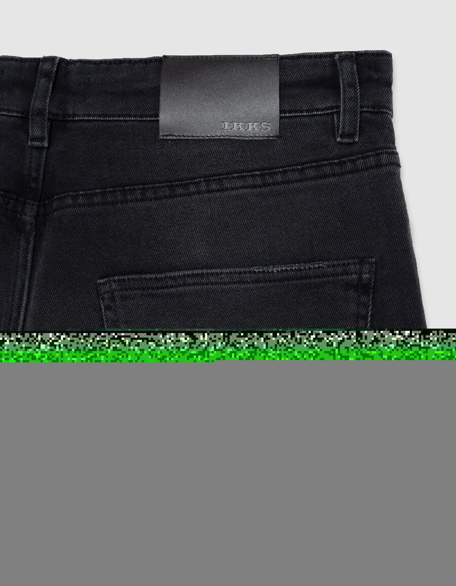 graue serge straight herrenjeans