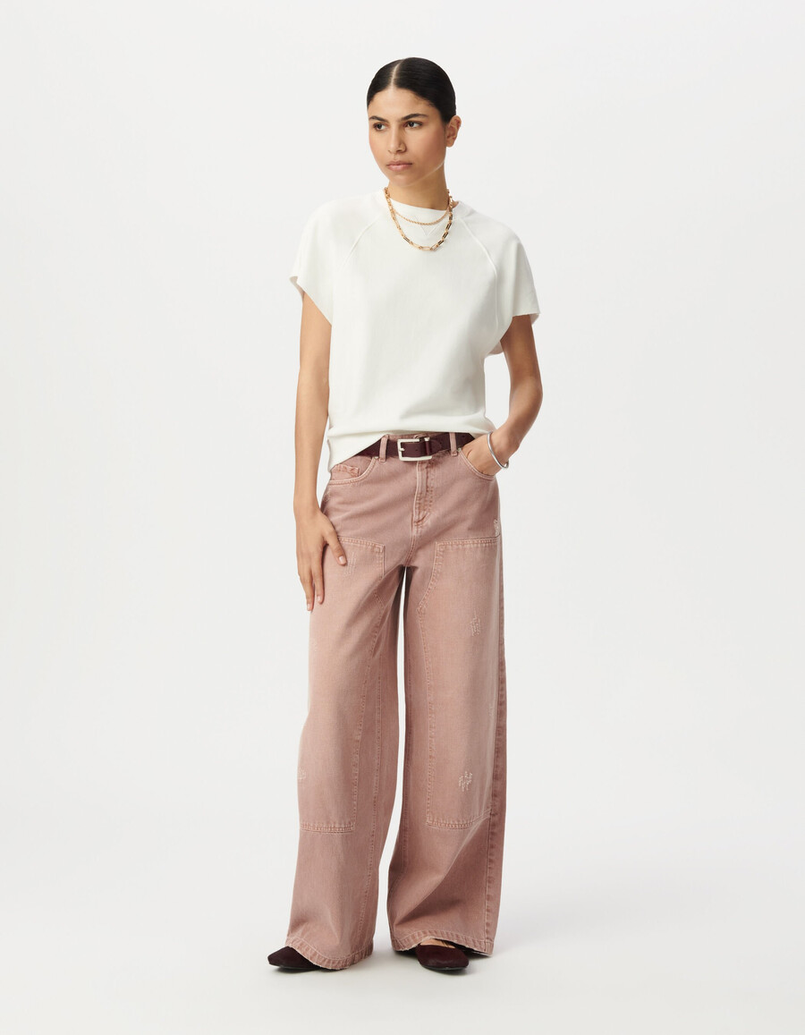 weißes ärmelloses oversize-sweatshirt für damen