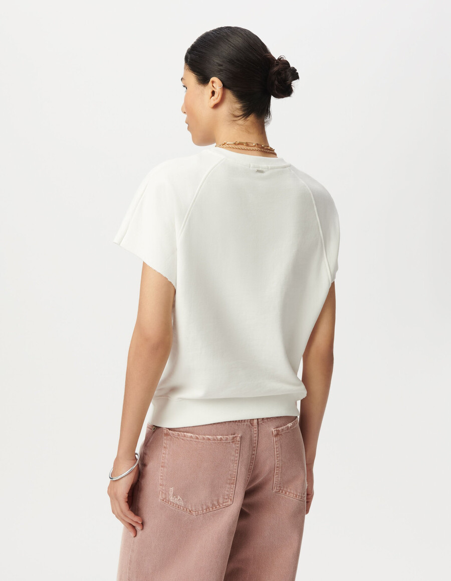 weißes ärmelloses oversize-sweatshirt für damen