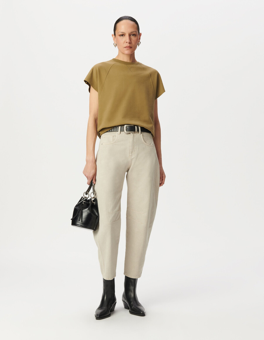 ärmelloses sweatshirt in olivgrün oversize