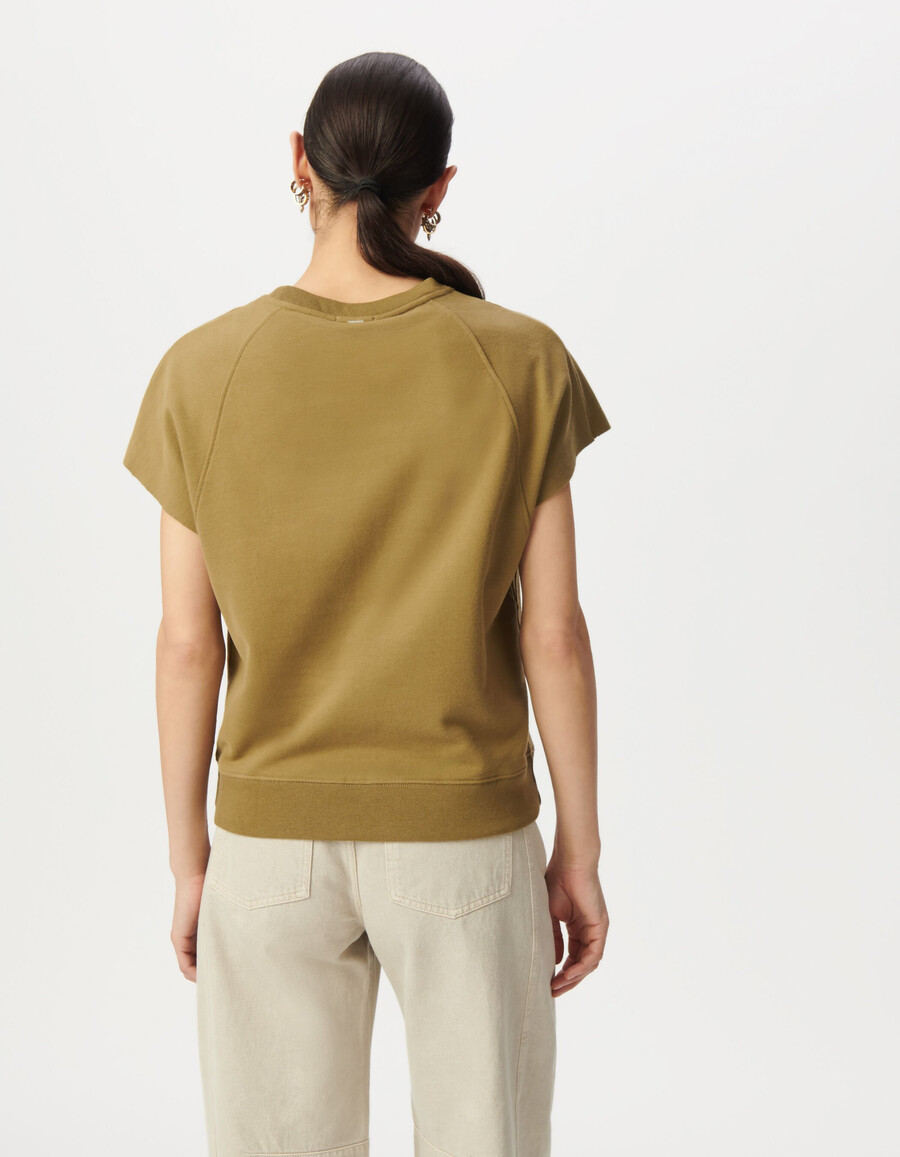 ärmelloses sweatshirt in olivgrün oversize