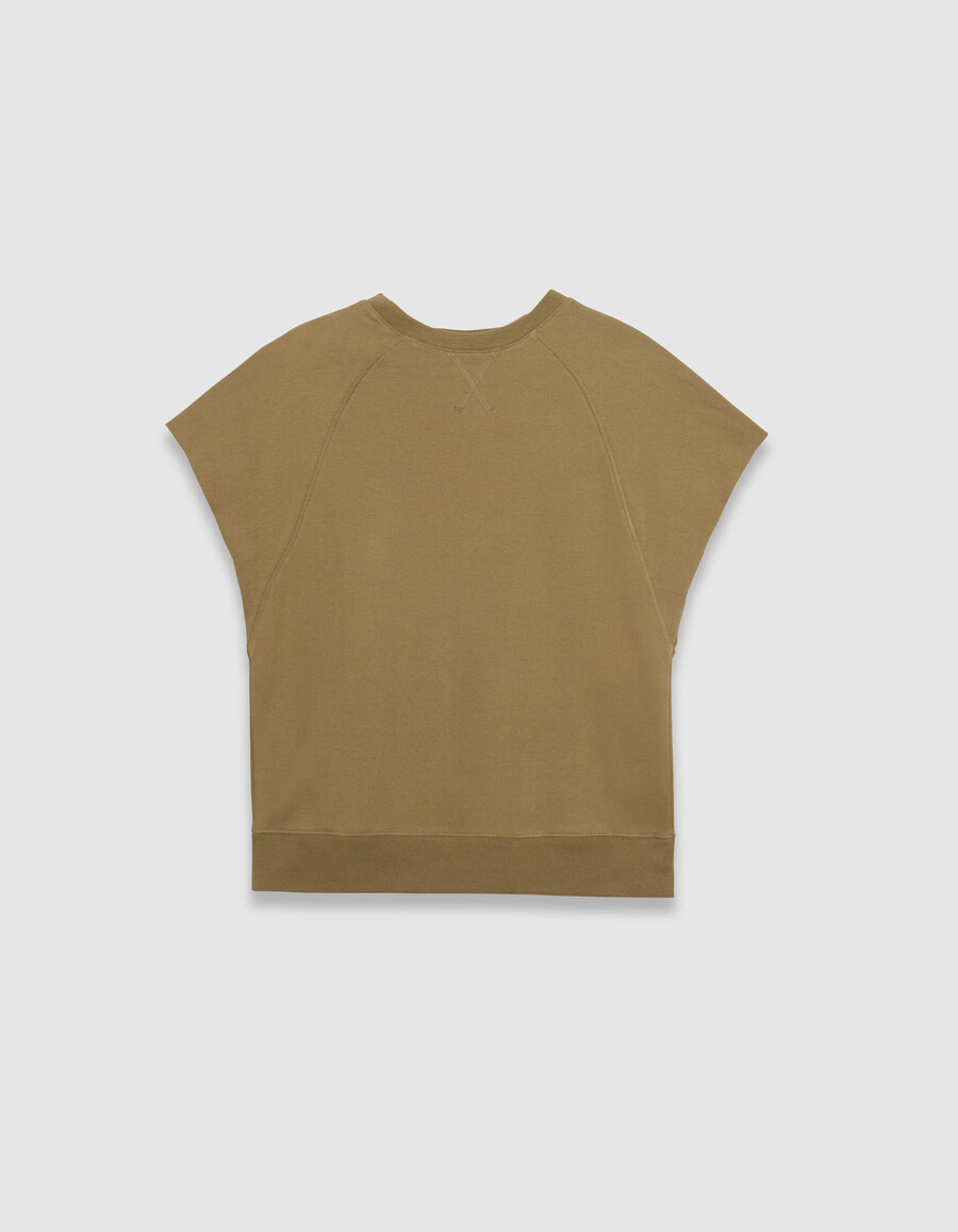 ärmelloses sweatshirt in olivgrün oversize