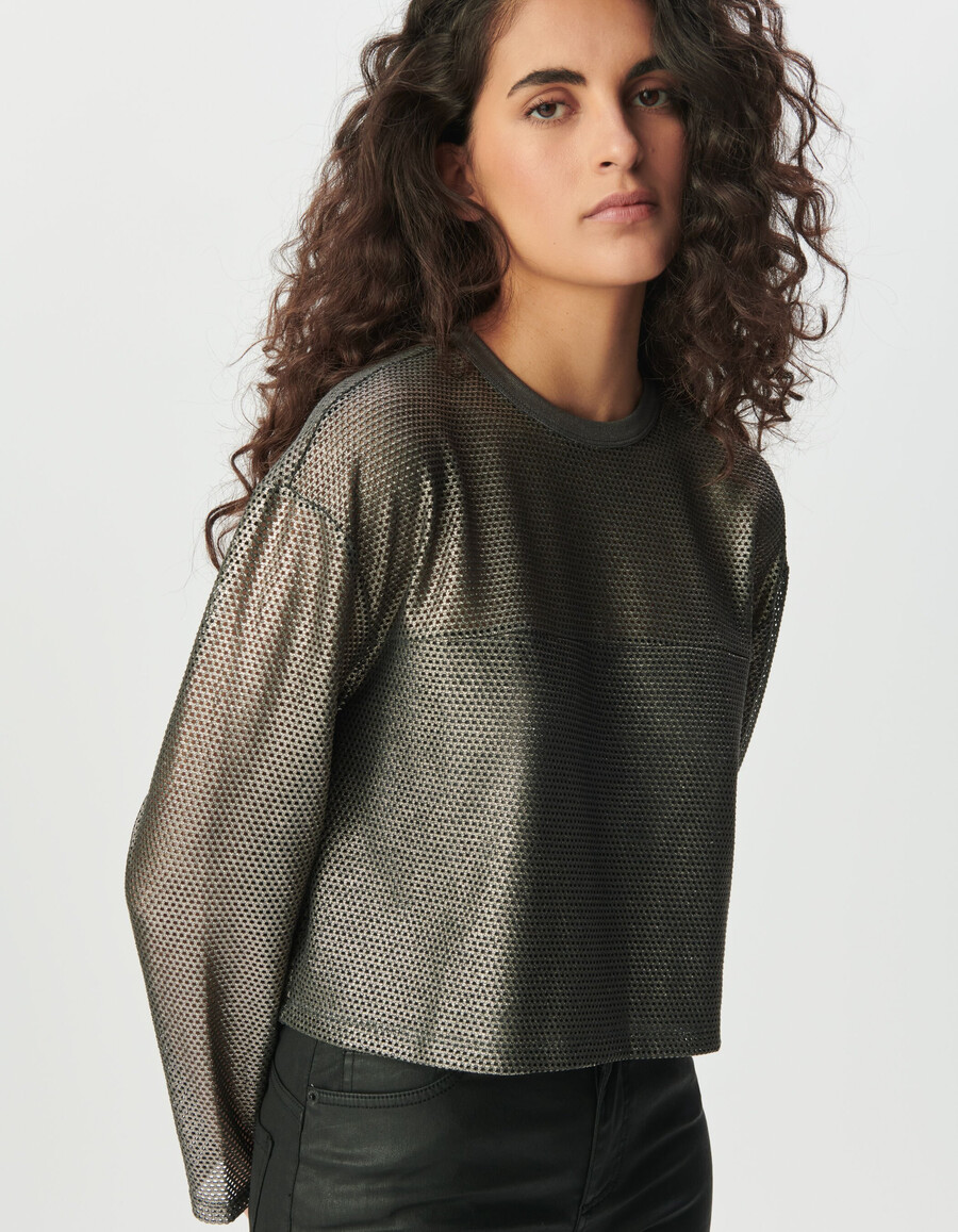 sweat in anthrazit mesh frau
