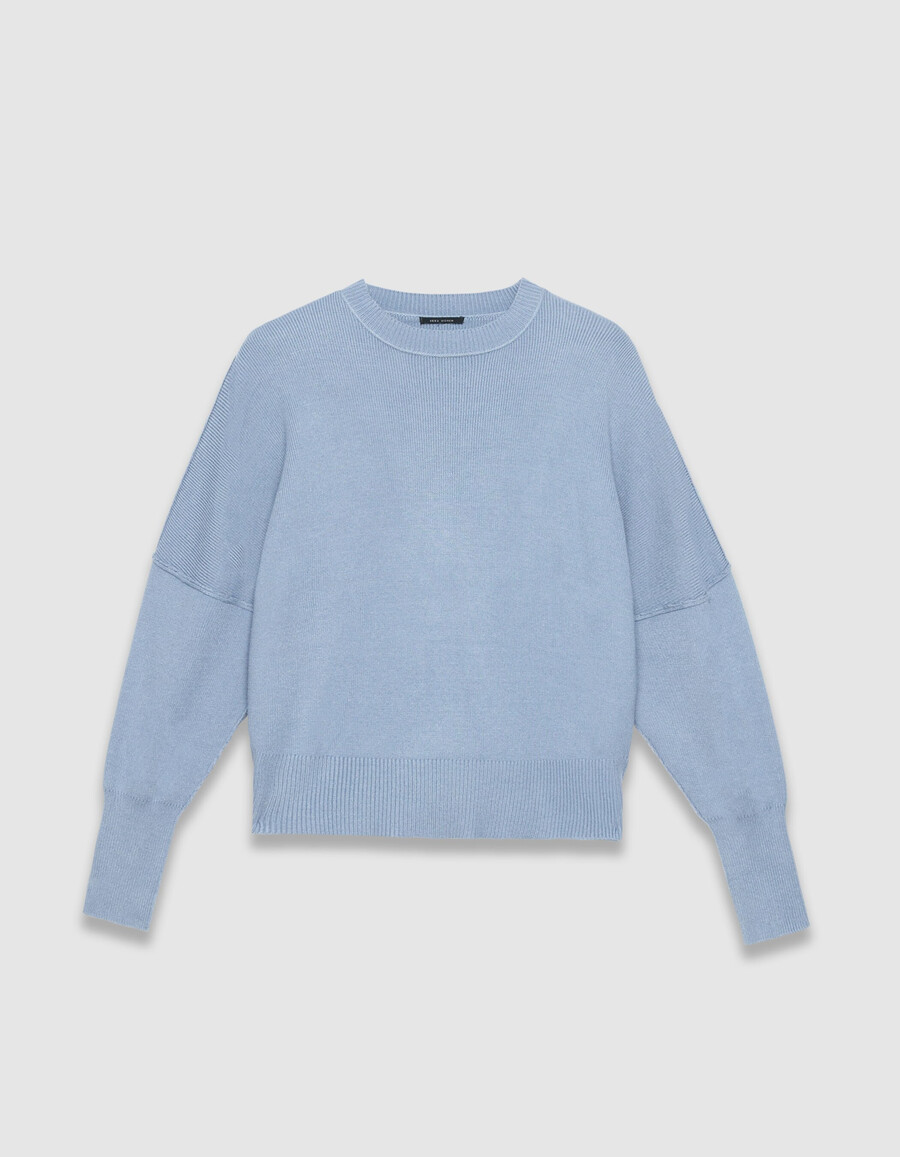 damen-strickpullover in blau kurz und übergroß