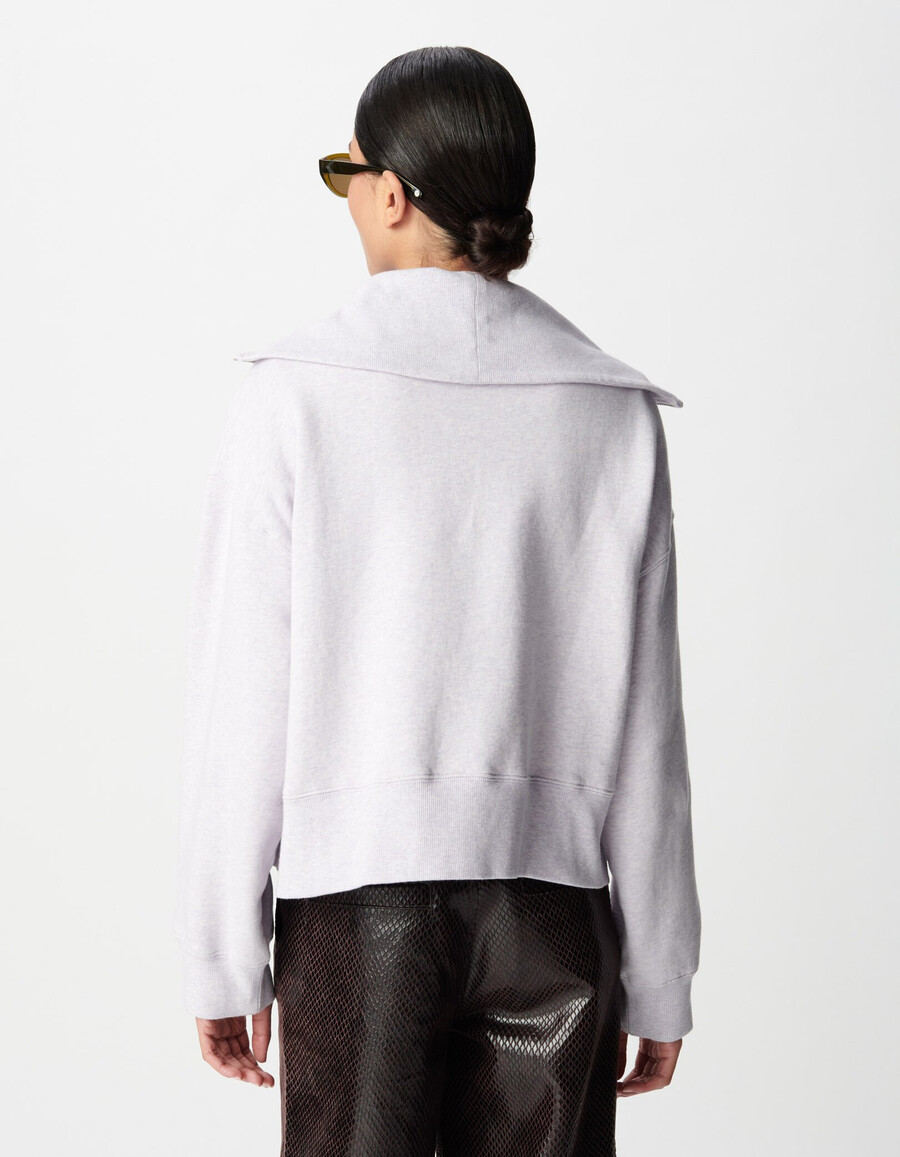 damen-sweatshirt mit truckneck-ausschnitt in lila