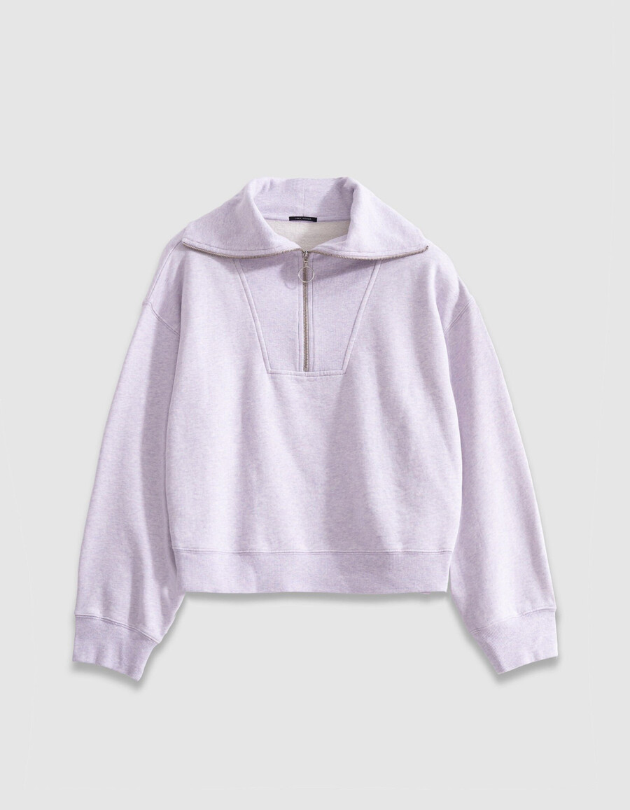 damen-sweatshirt mit truckneck-ausschnitt in lila