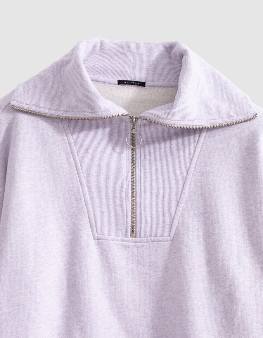 damen-sweatshirt mit truckneck-ausschnitt in lila