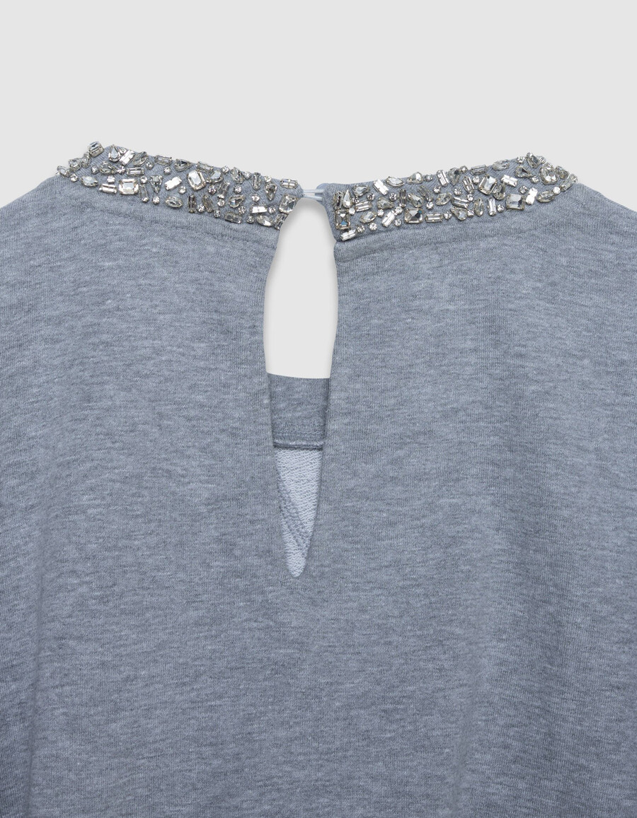 oversize-sweatshirt mit rundhalsausschnitt in grau für damen