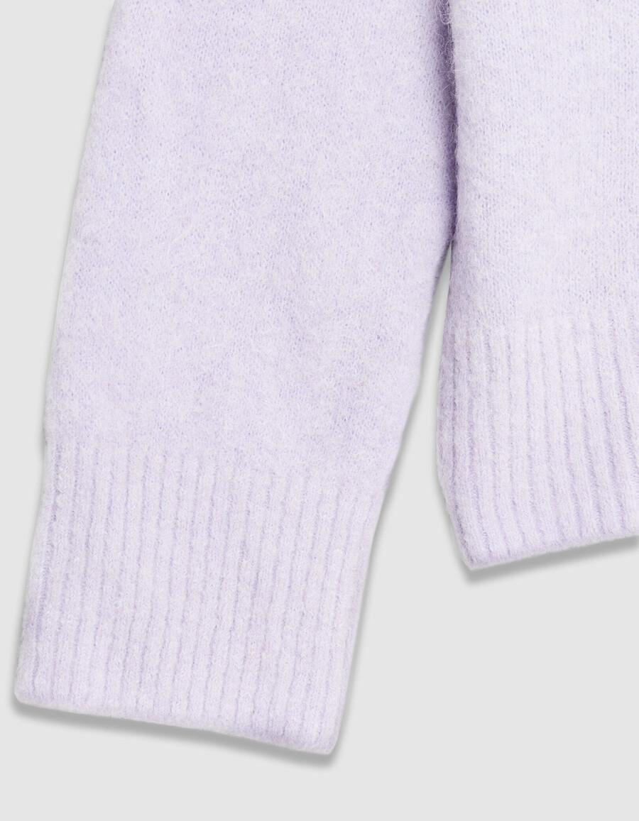 lila oversize-pullover mit v-ausschnitt für damen