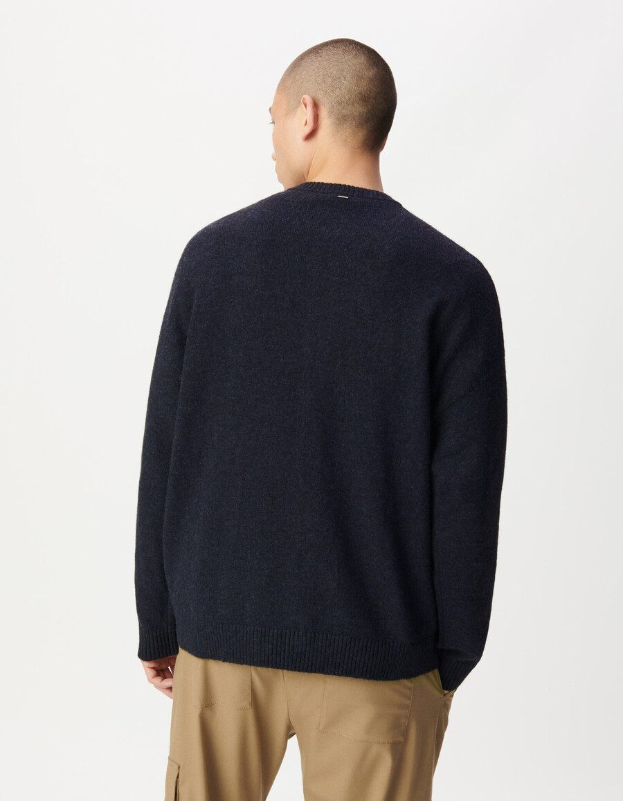 herren-strickjacke mit reißverschluss in marineblau