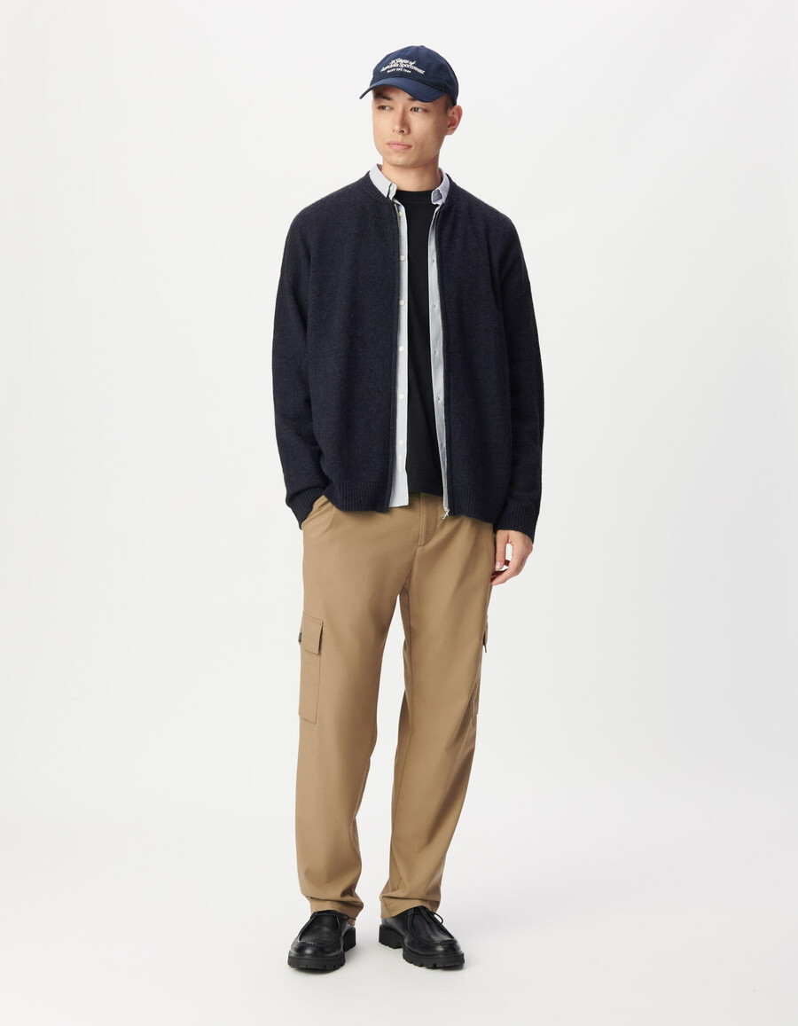 herren-strickjacke mit reißverschluss in marineblau