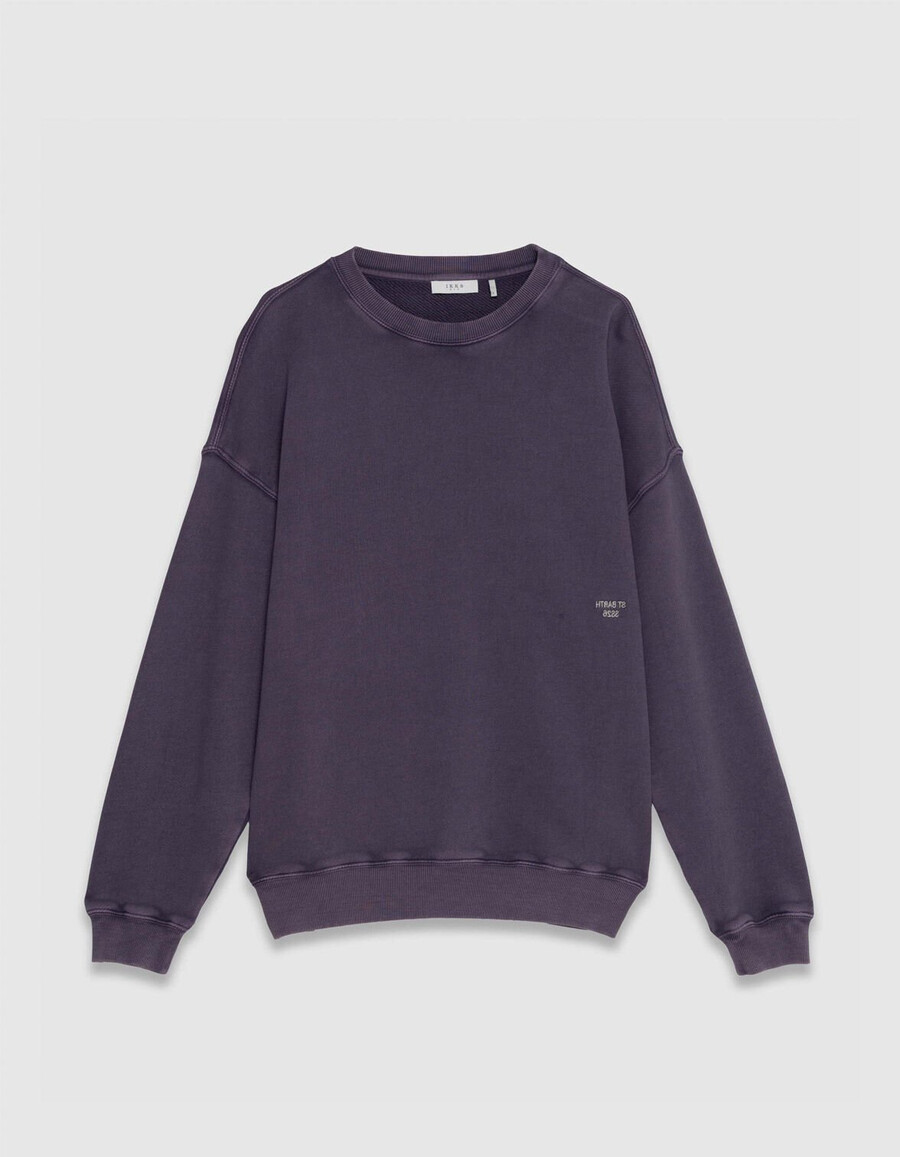 sweatshirt parma verwaschenes fleece mit stickerei herren