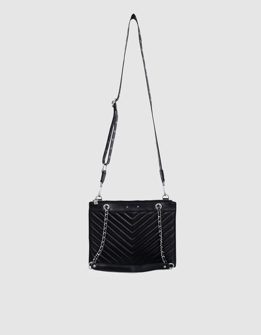 schwarze leder-clutch für damen modell 1440 reporter