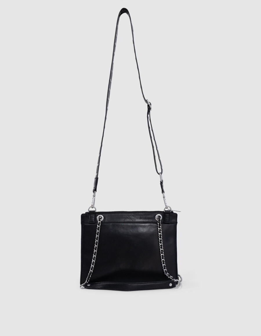 schwarze leder-clutch für damen modell 1440 reporter