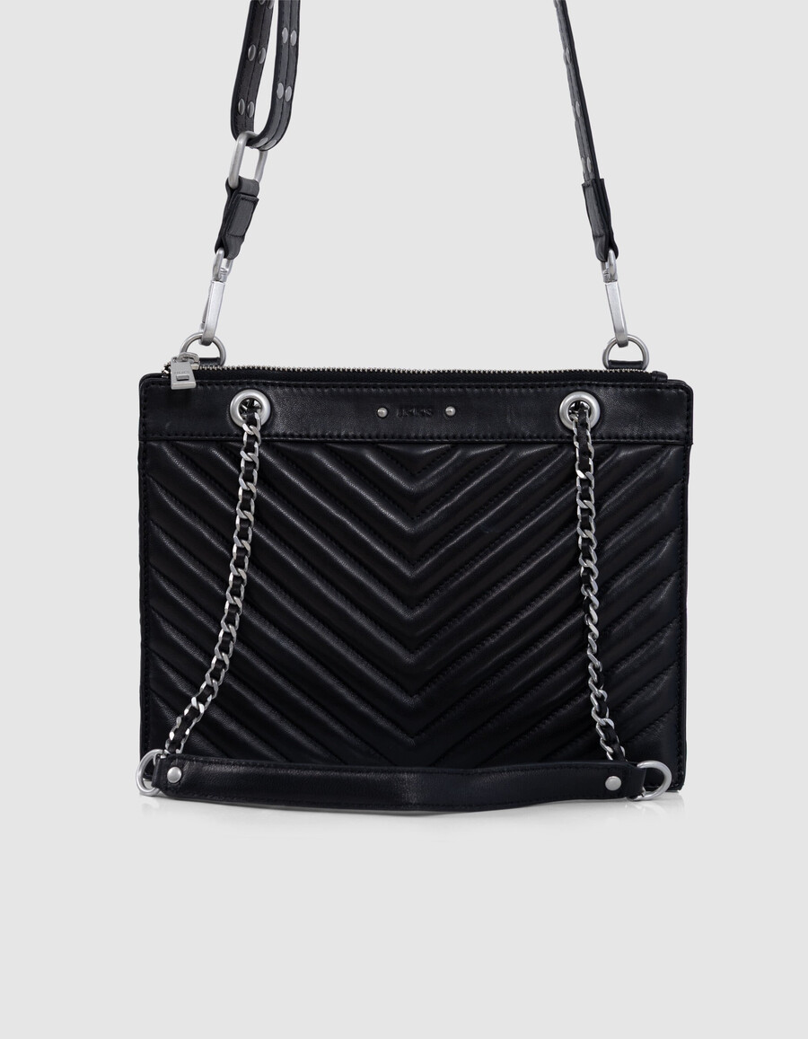 schwarze leder-clutch für damen modell 1440 reporter