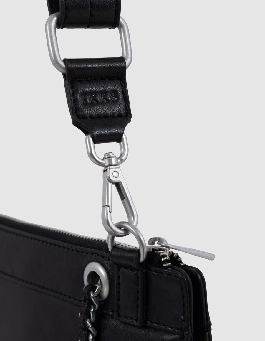 schwarze leder-clutch für damen modell 1440 reporter