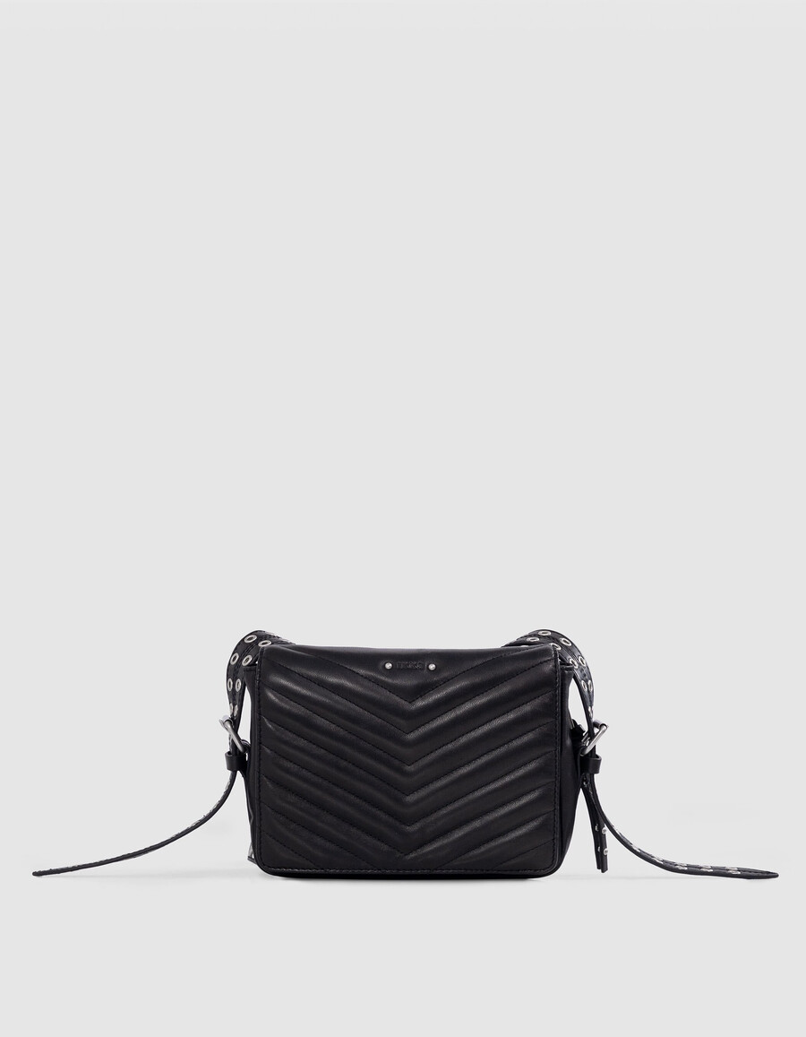 tasche 1440 steward schwarzes leder fischgrätsteppung damen