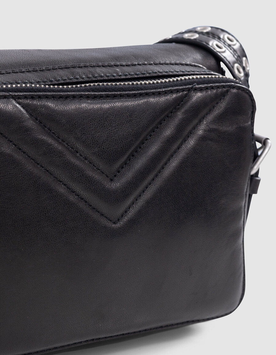 tasche 1440 steward schwarzes leder fischgrätsteppung damen