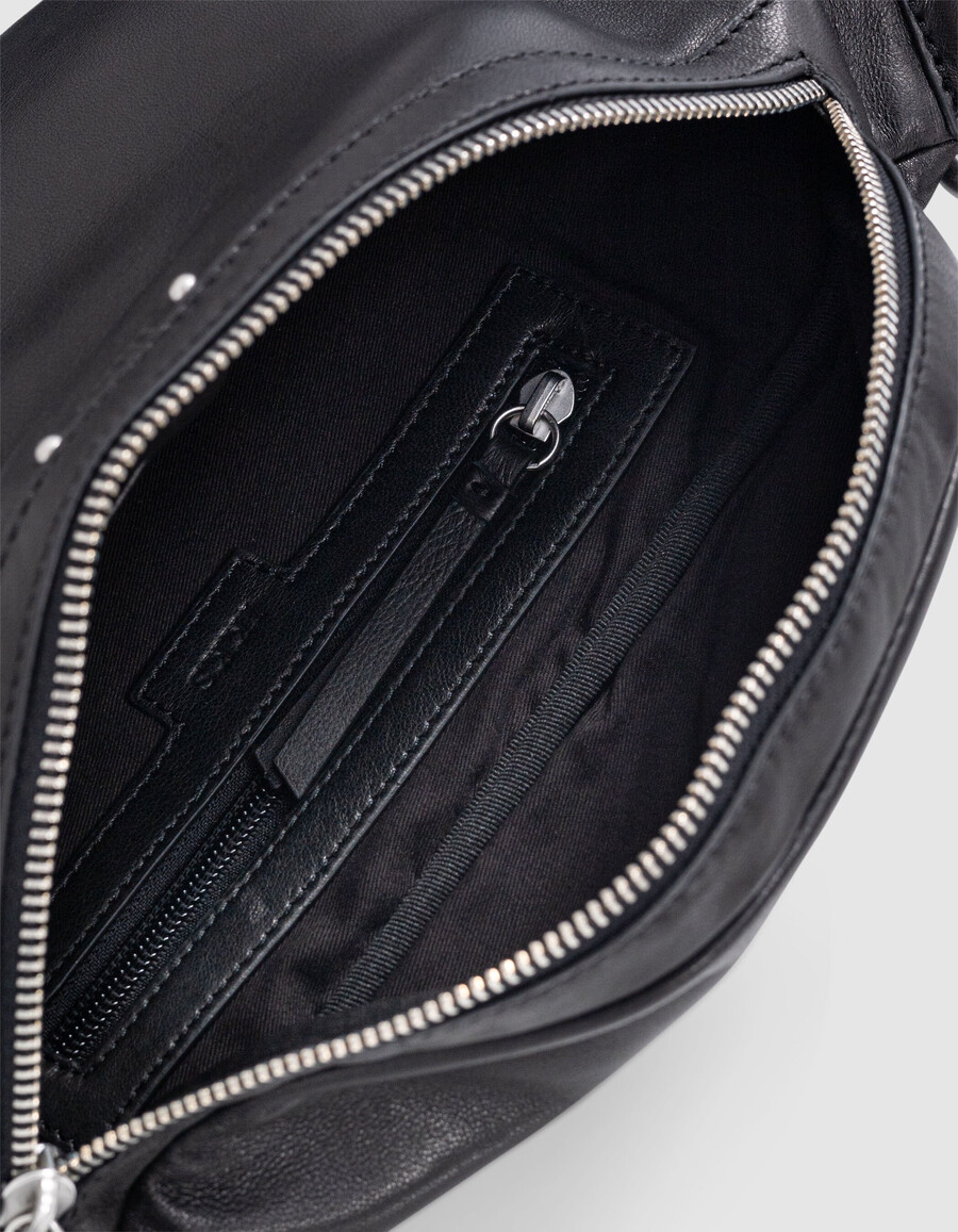 schwarze ledergürteltasche für damen modell 1440